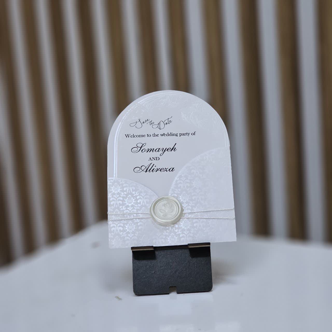 کارت عروسی  سفید کد 575